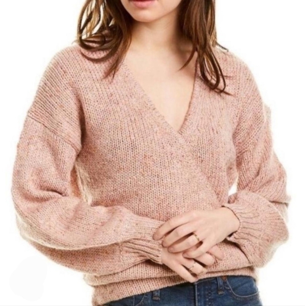 Madewell Beresford Wrap Front Pullover Knit Sweater Size Small - Picture 8 of 8